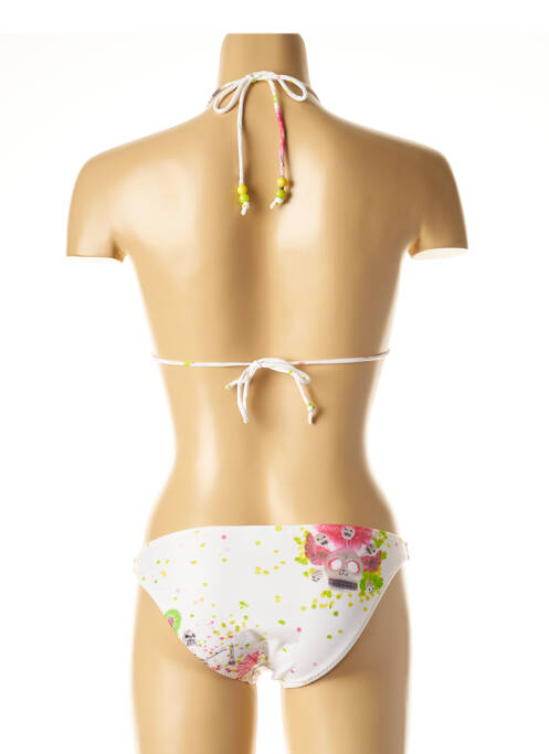 Maillot de bain 2 pièces blanc I LOVE MY BIKINI pour femme