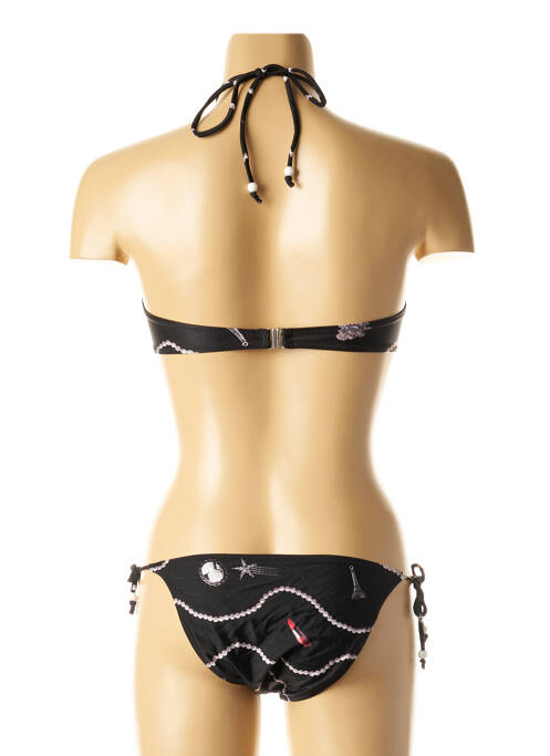 Maillot de bain 2 pièces noir I LOVE MY BIKINI pour femme