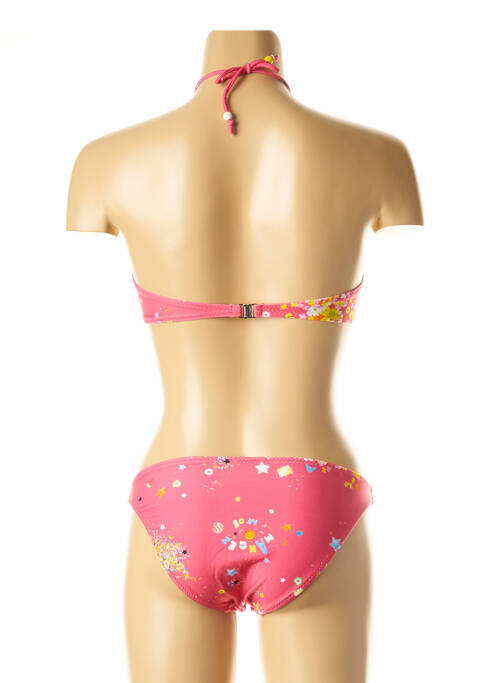 Maillot de bain 2 pièces rose I LOVE MY BIKINI pour femme