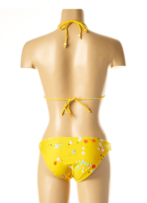 Maillot de bain 2 pièces stretch haut triangles jaune I LOVE MY BIKINI femme