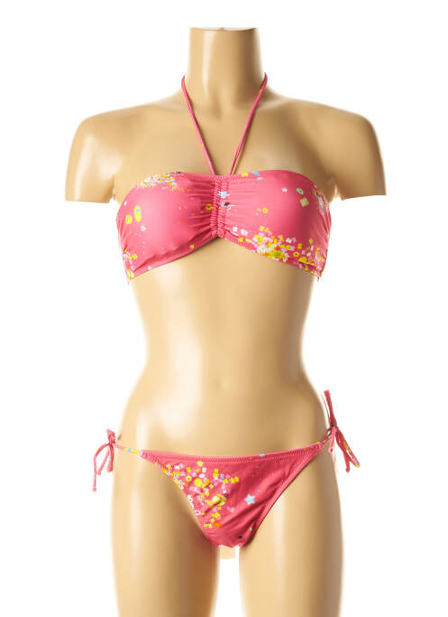 Maillot de bain 2 pièces stretch haut bandeau rose I LOVE MY BIKINI femme