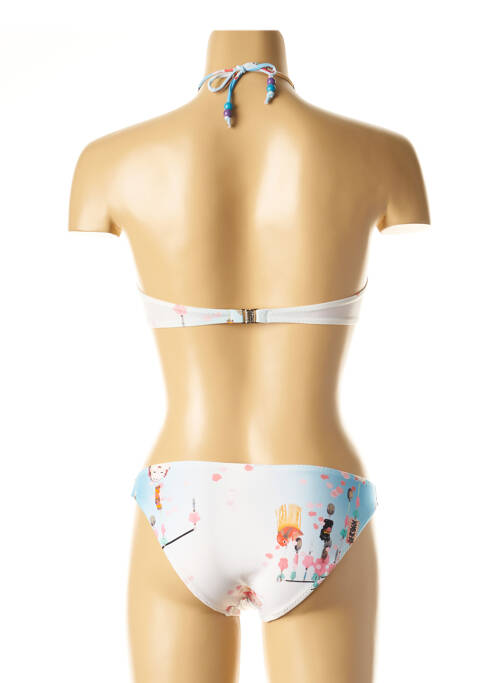 Maillot de bain 2 pièces stretch haut bandeau bleu I LOVE MY BIKINI femme
