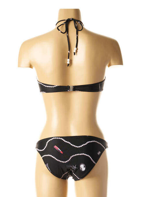 Maillot de bain 2 pièces stretch haut bandeau noir I LOVE MY BIKINI femme
