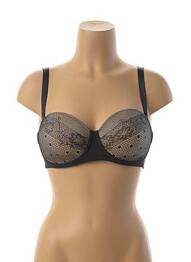Soutien-gorge tissage dentelle haut soutien-gorge moulé noir DARJEELING femme