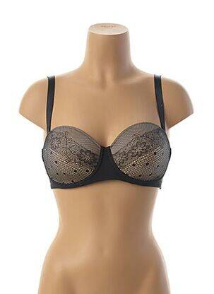 Soutien-gorge tissage dentelle haut soutien-gorge moulé noir DARJEELING femme