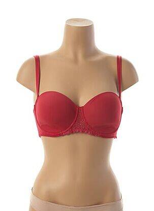 Soutien-gorge effet matière satinée haut bandeau rouge SIMONE PERELE femme