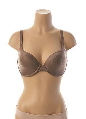 Soutien-gorge effet matière satinée haut soutien-gorge moulé marron SIMONE PERELE femme