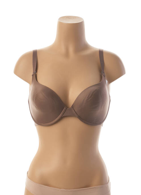 Soutien-gorge effet matière satinée haut soutien-gorge moulé marron SIMONE PERELE femme