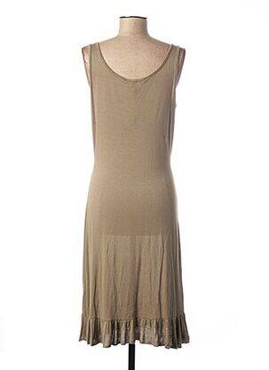 Robe mi-longue sans manche sans manche marron POUSSIERE D'ETOLE femme