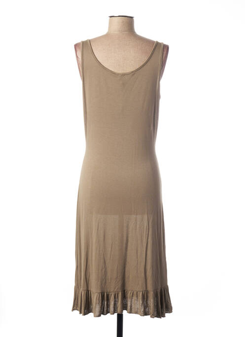 Robe mi-longue marron POUSSIERE D'ETOLE pour femme