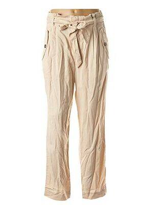 Pantalon 7/8 taille haute taille haute beige OUI femme