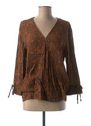 Blouse manches 3/4 manches 3/4 marron MAISON 123 femme