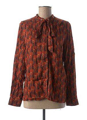 Chemisier coupe cintrée manches longues marron MAISON 123 femme