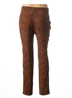Pantalon droit fermeture zippée sous rabat boutonné taille basse marron MAISON 123 femme