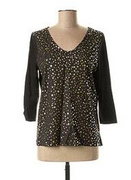 T-shirt sérigraphie floquée manches 3/4 noir LE BOUDOIR D'EDOUARD femme