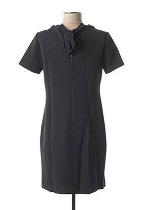 Robe courte fermeture zippée au dos manches courtes bleu LE BOUDOIR D'EDOUARD femme
