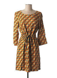 Robe courte manches 3/4 manches 3/4 orange LE BOUDOIR D'EDOUARD femme