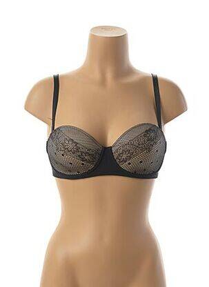 Soutien-gorge tissage dentelle haut soutien-gorge moulé noir DARJEELING femme