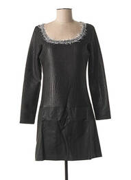Robe courte coupe évasée manches longues noir LO! LES FILLES femme