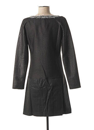 Robe courte coupe évasée manches longues noir LO! LES FILLES femme
