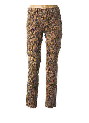 Pantalon 7/8 stretch taille normale marron HAPPY femme