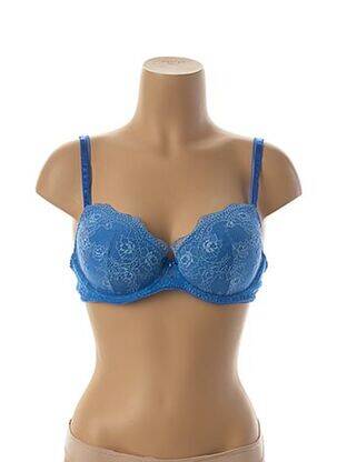 Soutien-gorge tissage dentelle haut soutien-gorge moulé bleu ANTINEA femme