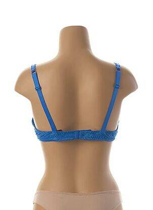Soutien-gorge tissage dentelle haut soutien-gorge moulé bleu ANTINEA femme