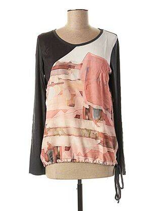 Top imprimé fantaisie manches longues gris CAPTAIN TORTUE femme