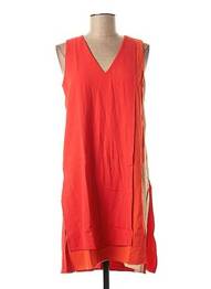 Robe courte sans manche sans manche orange TREND femme