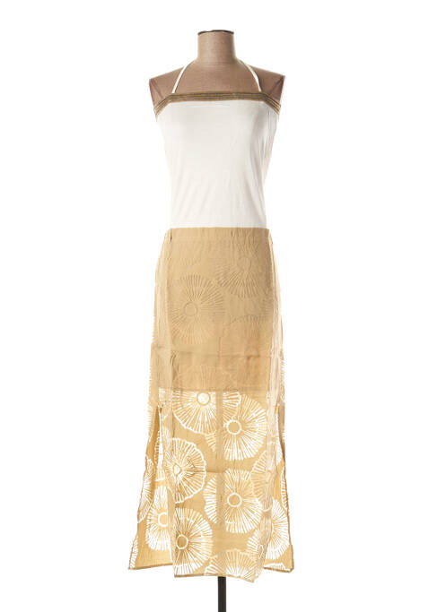 Robe mi-longue beige TREND pour femme