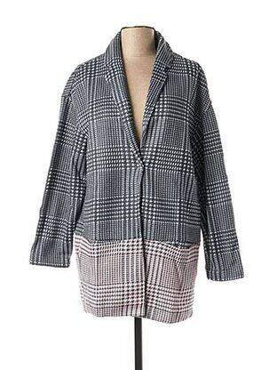Manteau long fermeture pressionnée sans capuche gris MISS CAPTAIN femme