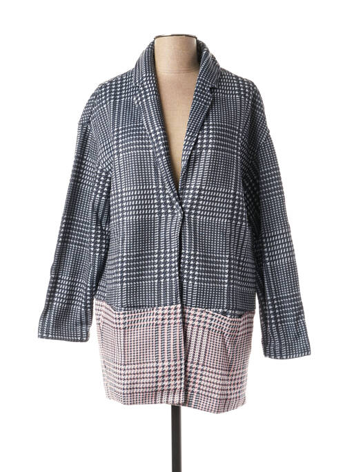 Manteau long fermeture pressionnée sans capuche gris MISS CAPTAIN femme