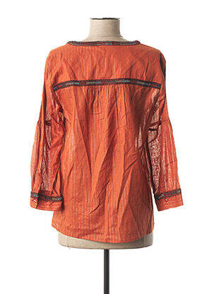 Blouse tissage popeline manches 3/4 orange MAISON 123 femme