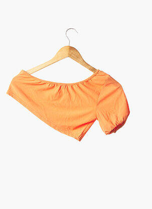 T-shirt stretch manches courtes orange BOOHOO femme