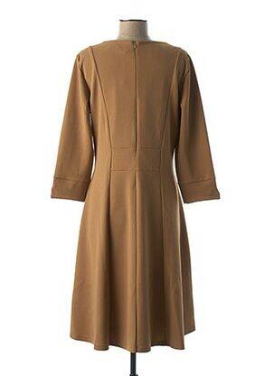 Robe mi-longue manches 3/4 manches 3/4 marron LA FEE MARABOUTEE femme