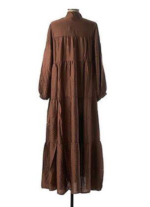 Robe longue manches longues manches longues marron LA FEE MARABOUTEE femme