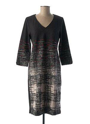 Robe mi-longue manches 3/4 manches 3/4 noir LA FEE MARABOUTEE femme