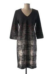 Robe mi-longue manches 3/4 manches 3/4 noir LA FEE MARABOUTEE femme