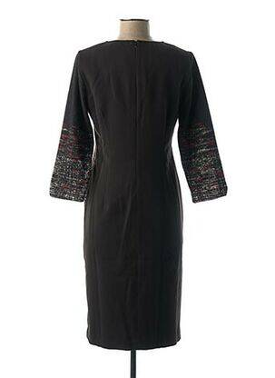 Robe mi-longue manches 3/4 manches 3/4 noir LA FEE MARABOUTEE femme