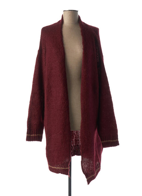 Gilet manches longues rouge LA FEE MARABOUTEE pour femme