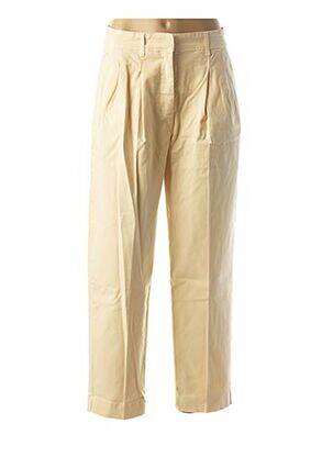 Pantalon droit taille à pinces taille haute jaune LA FEE MARABOUTEE femme