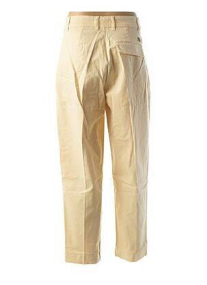 Pantalon droit taille à pinces taille haute jaune LA FEE MARABOUTEE femme
