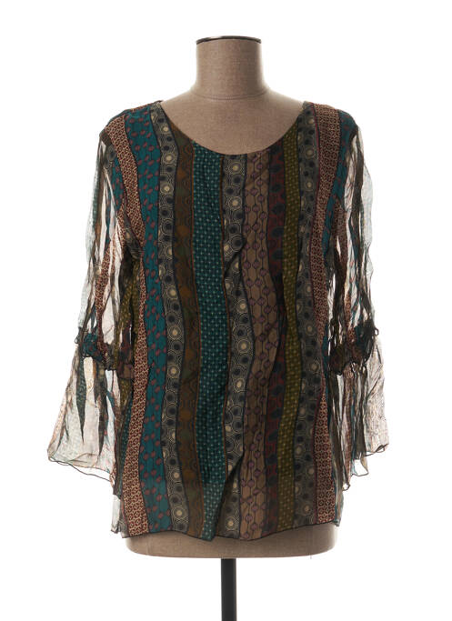 Blouse marron LA FEE MARABOUTEE pour femme