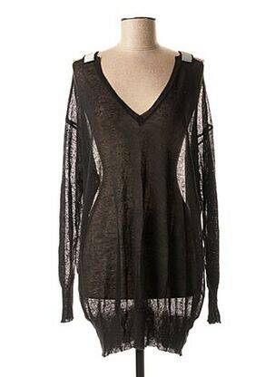 Pull tunique noir PIER ANTONIO GASPARI pour femme