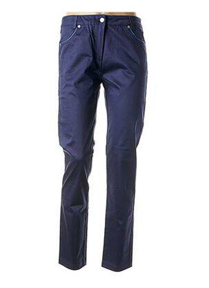 Pantalon slim tissage popeline taille normale bleu TRICOT CHIC femme