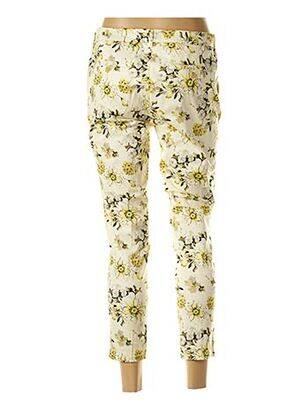 Pantalon 7/8 fermeture zippée sous rabat boutonné taille normale jaune REIKO femme