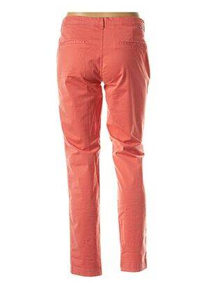 Pantalon droit fermeture zippée sous rabat boutonné taille normale rose REIKO femme