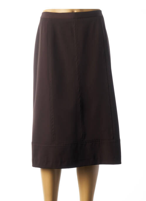 Jupe mi-longue coupe droite marron FRANCOISE F femme