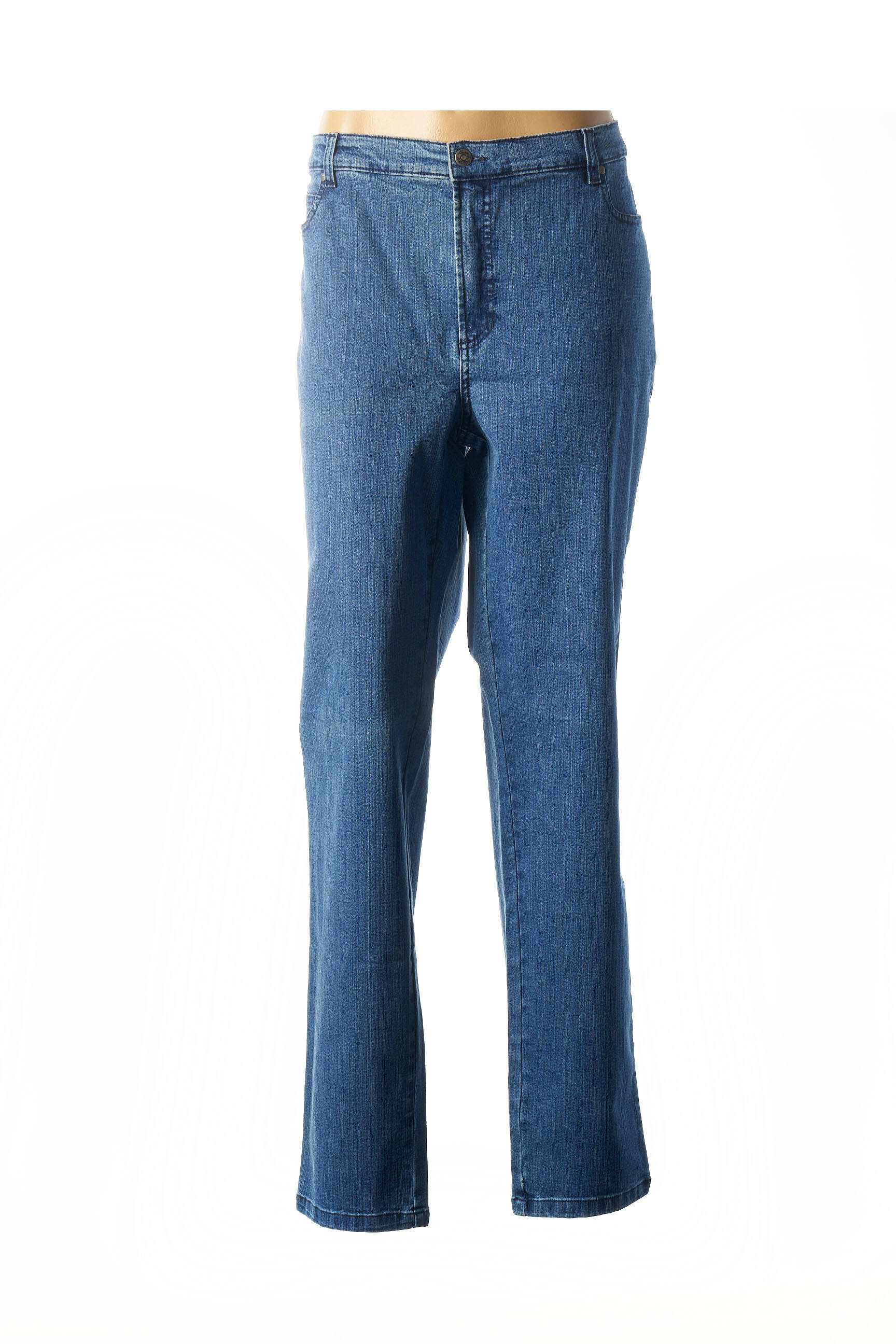 simplyU Jeans coupe-droite bleu motif ray\u00e9 style d\u00e9contract\u00e9 Mode Jeans Jeans coupe-droite 