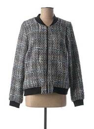 Veste casual col rond bleu FRANCE RIVOIRE femme